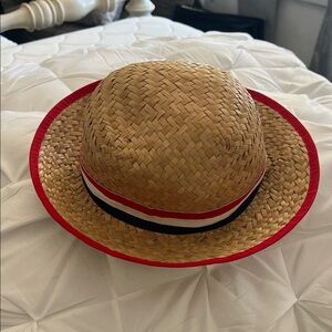Women’s Straw Hat with Red Trim